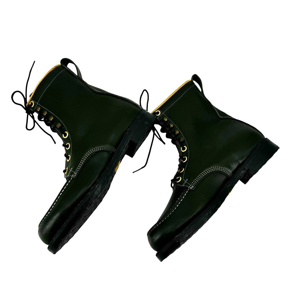 Hypalon Boots Steel Toe Green Leather Insulated Size 9.5 Lace Up - Picture 8 of 16
